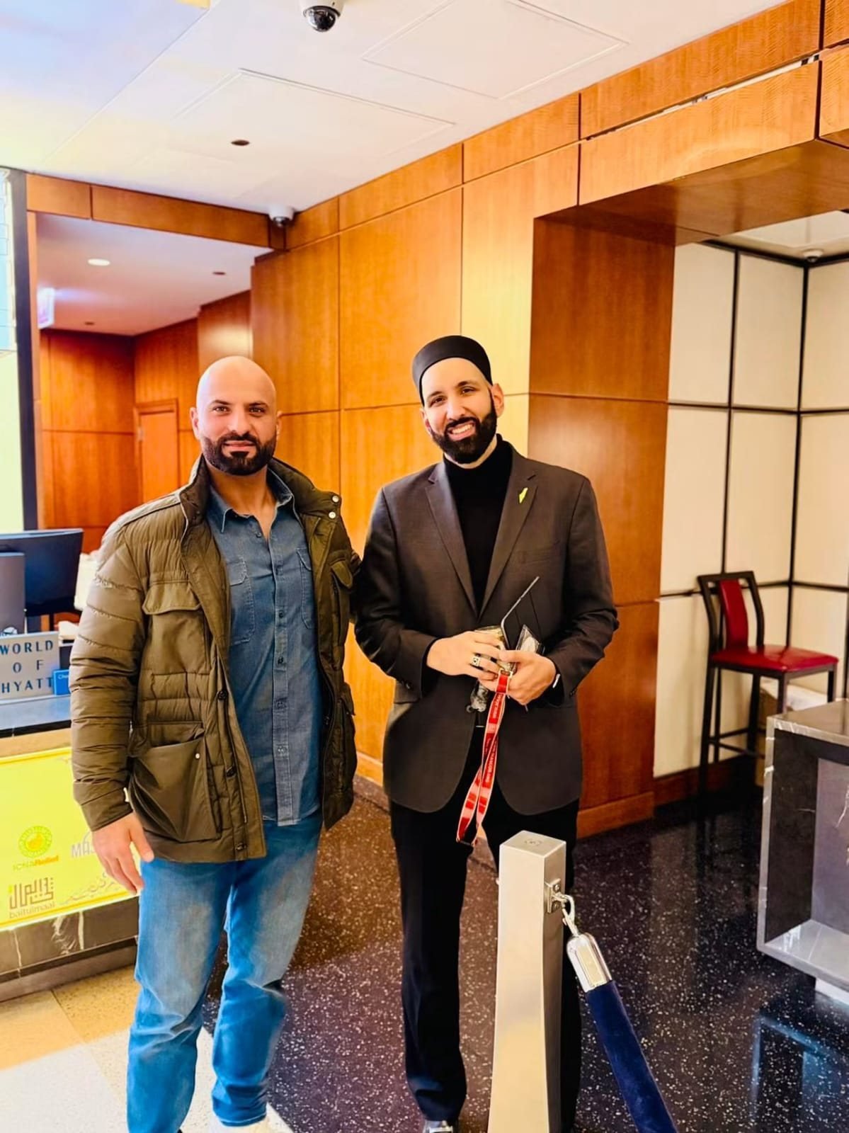 Meeting a guest at a conference hotel