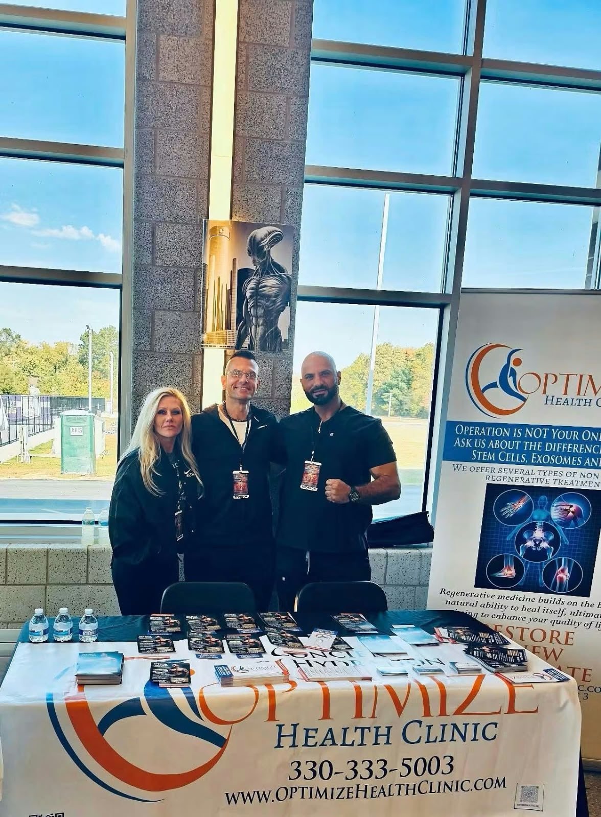At the Optimize Health Clinic booth