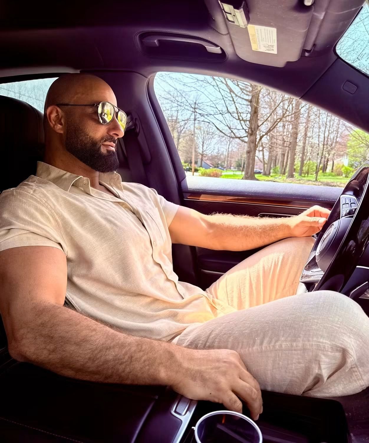 Driving on a spring day