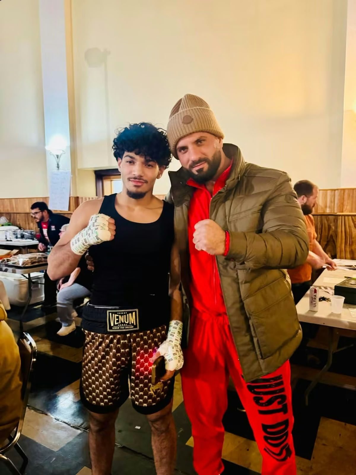 With a boxer after a fight